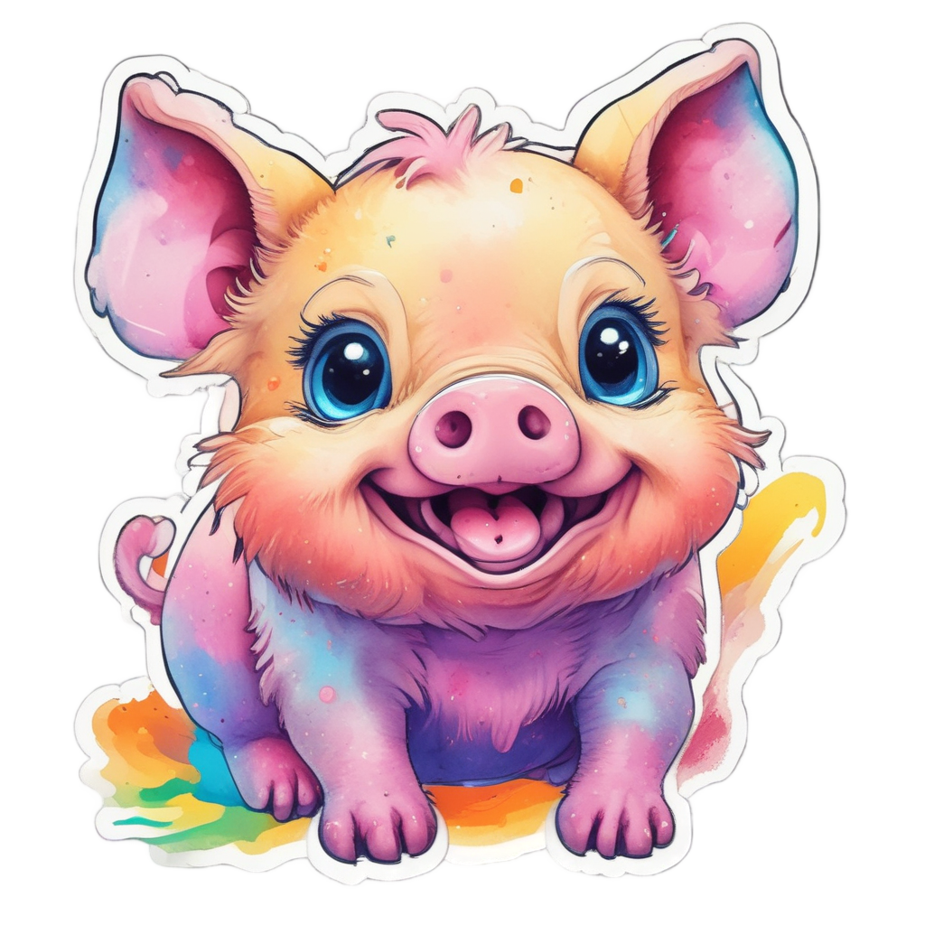 Rainbow Snout Splash — farm nursery stickers