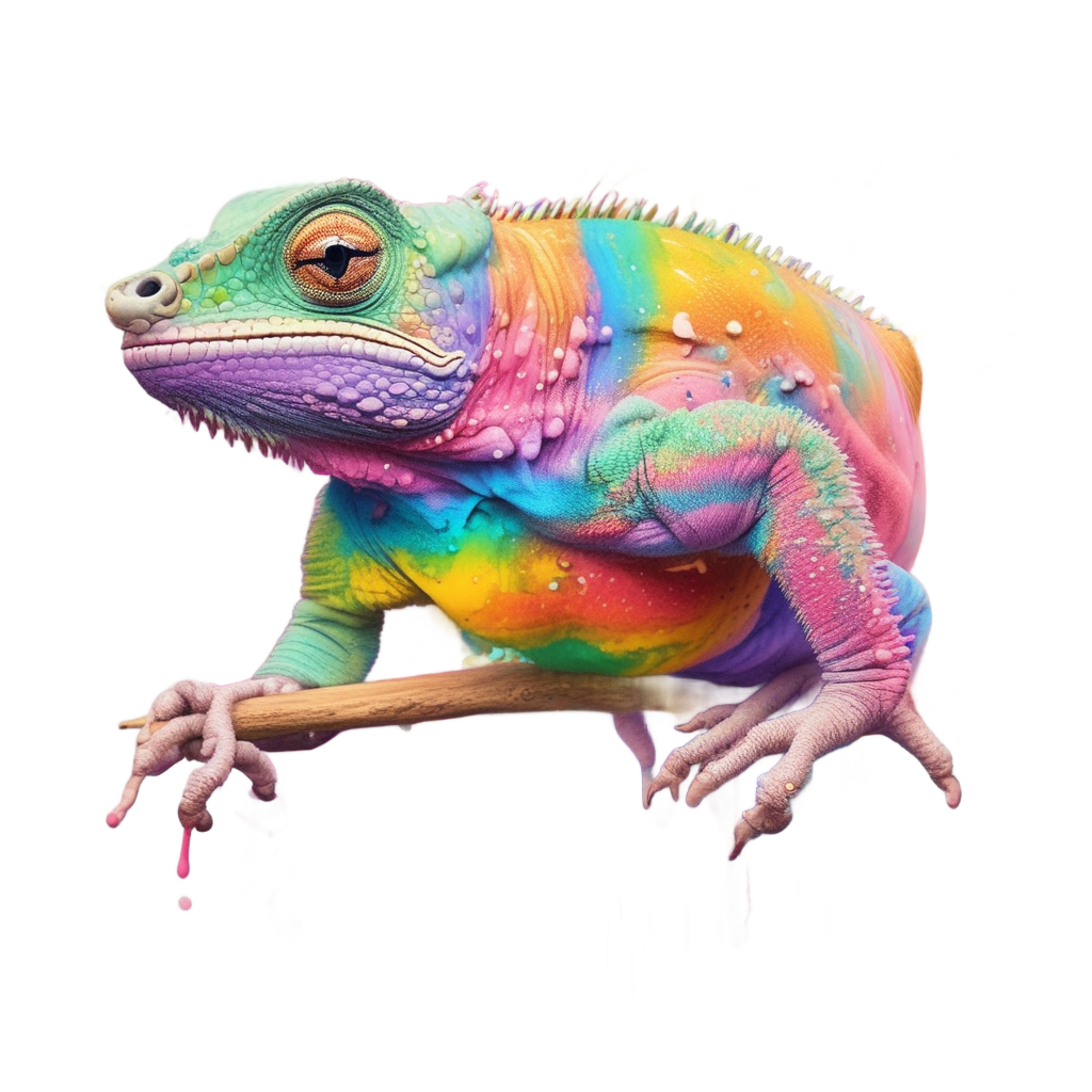 Rainbow Splash Chameleon — reptiles stickers