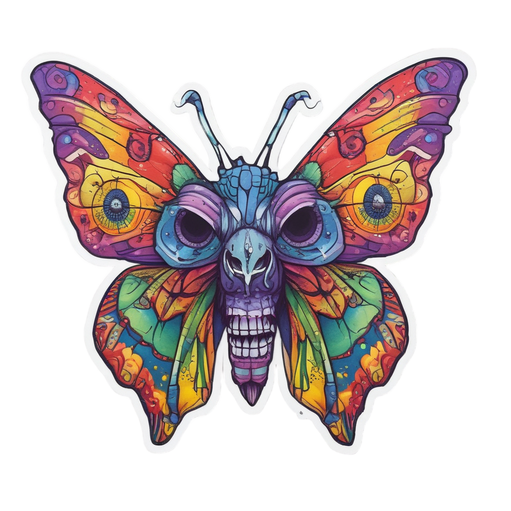 Rainbow Striped Calavera — rainbow stickers