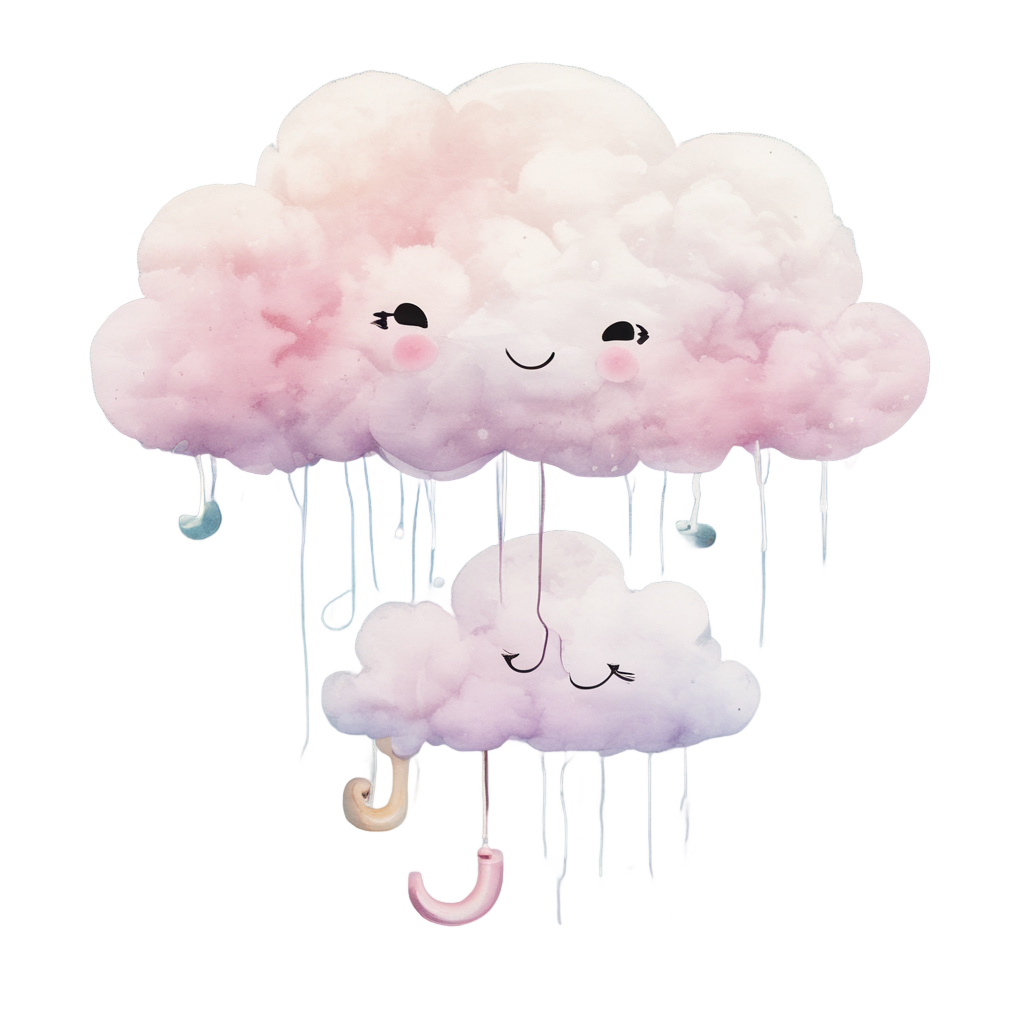 Rainbow Umbrella Cloud — happy faces stickers