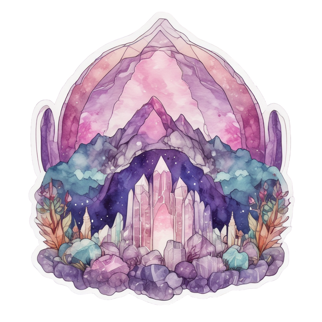 Rainbow with Crystals — boho nursery stickers