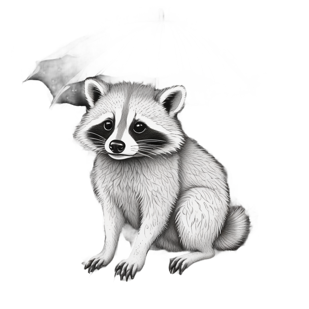 Rainy Day Raccoon — woodland nursery stickers