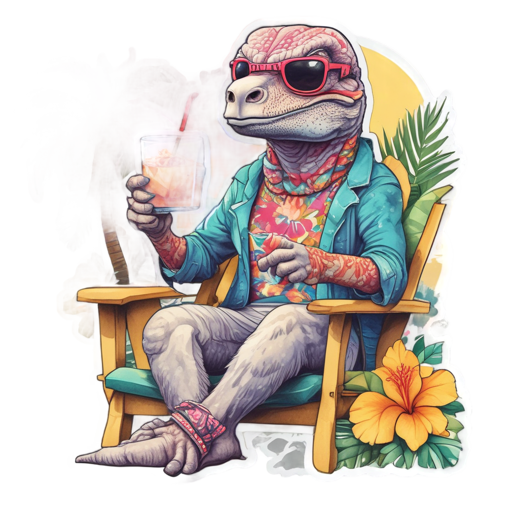 Raptor with Big Sunglasses — dinosaurs stickers