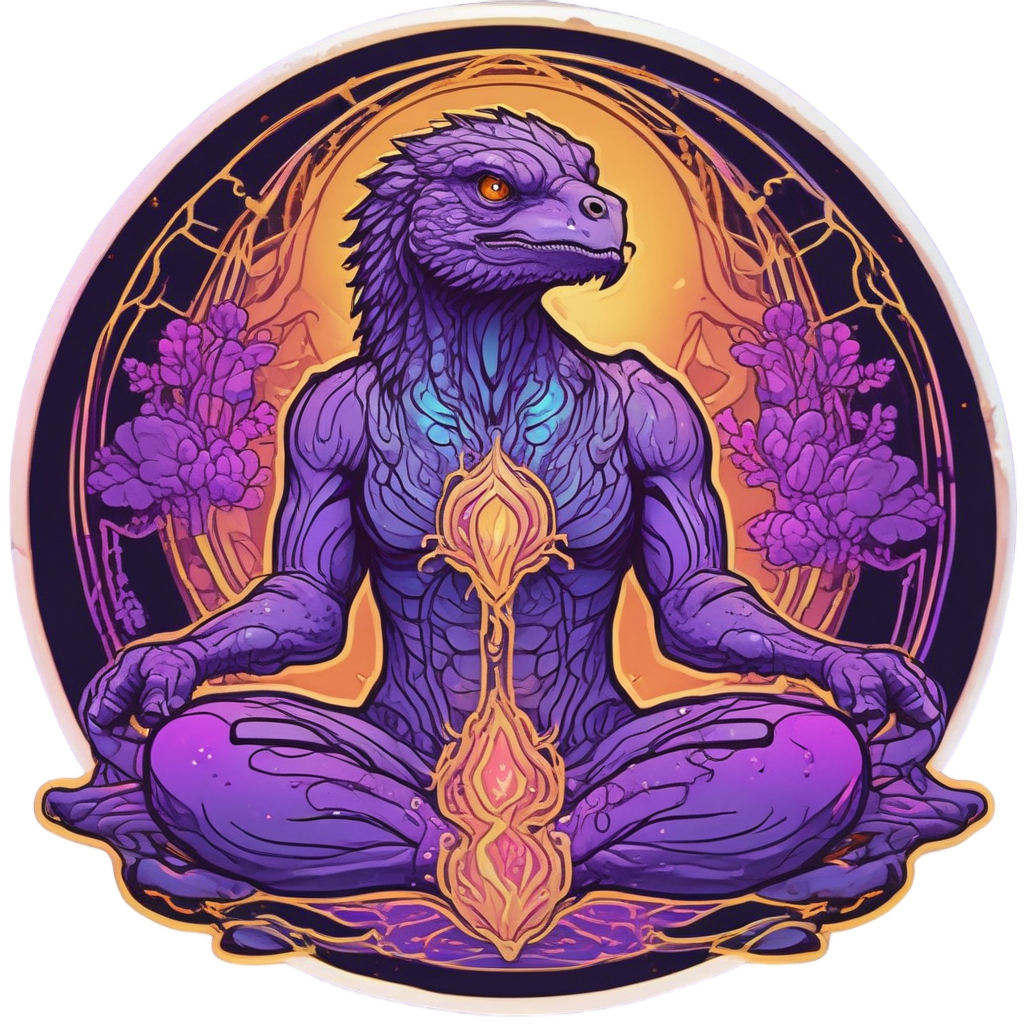 Raptor Yoga Pose — dinosaurs stickers