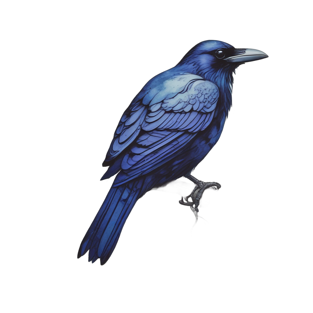 Raven Holding a Nightshade Sprig — witchy & occult stickers