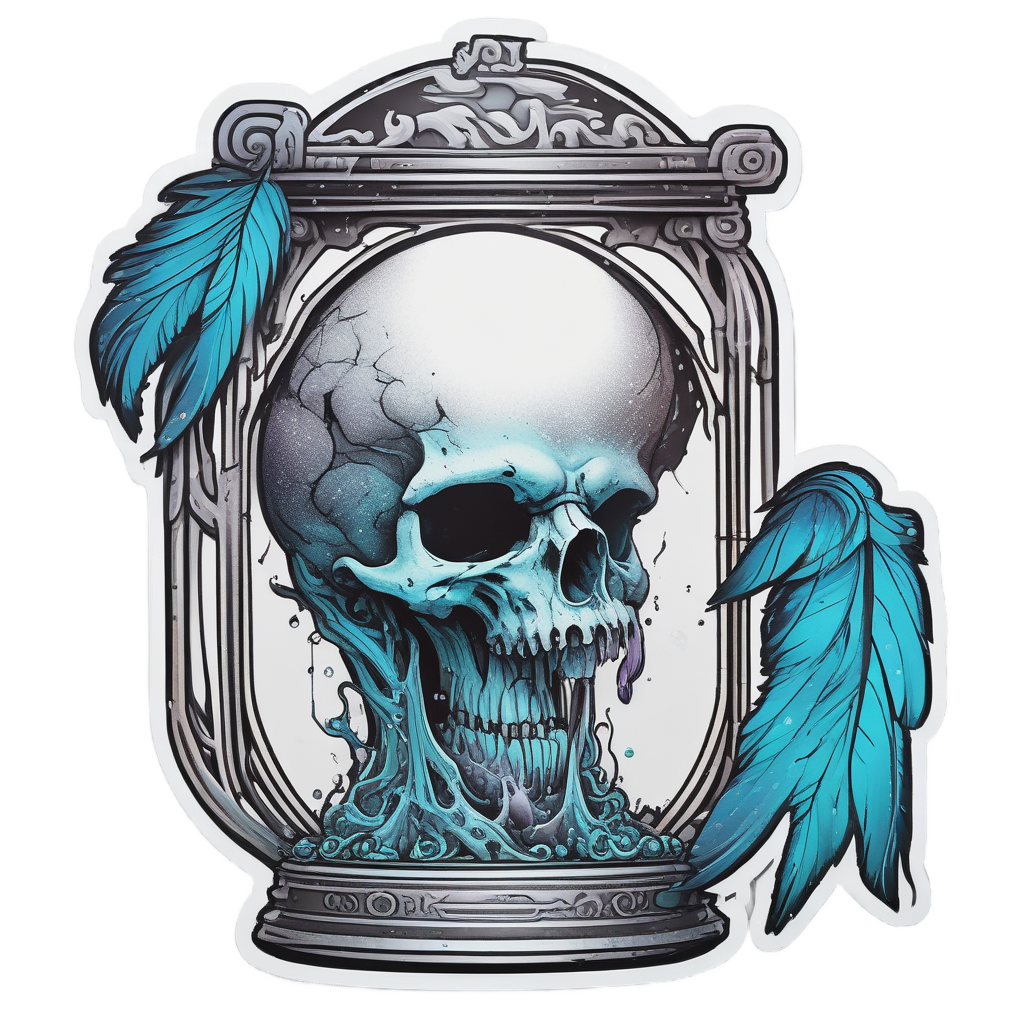 Raven Reaper Hourglass Gaze — reaper skull stickers