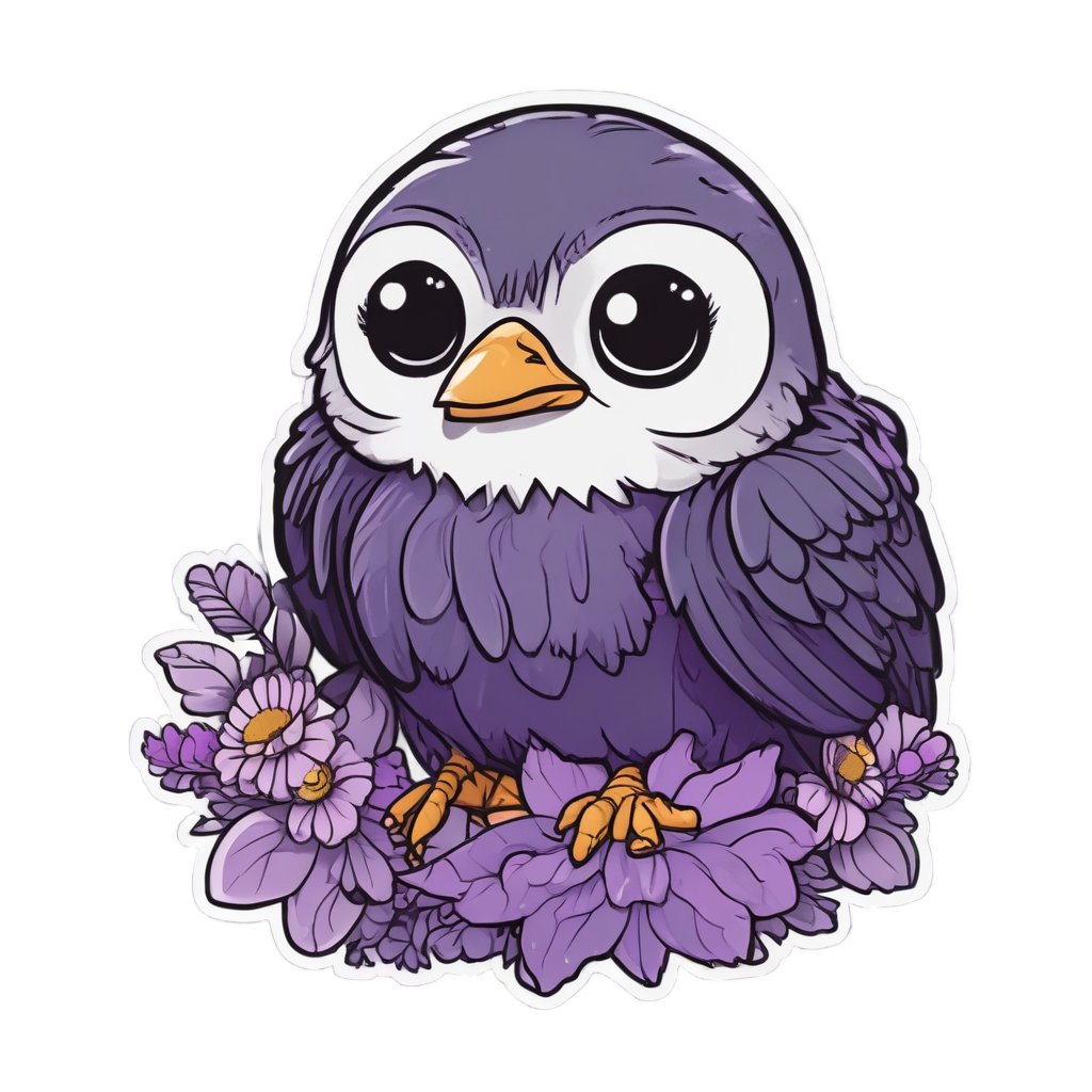 Raven's Clumsy Floral Fall — gothic botanical stickers