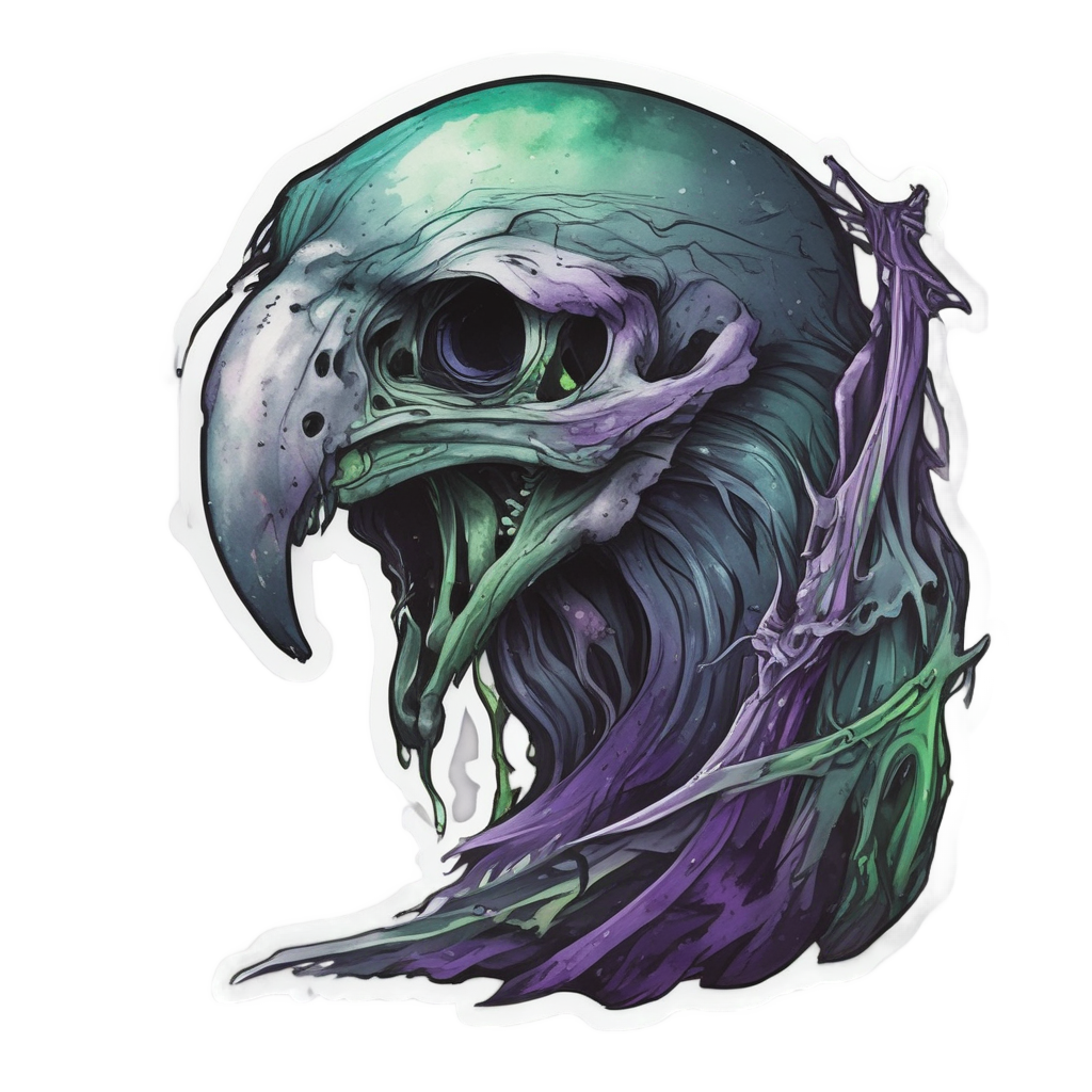 Raven Skull Scythe — reaper skull stickers
