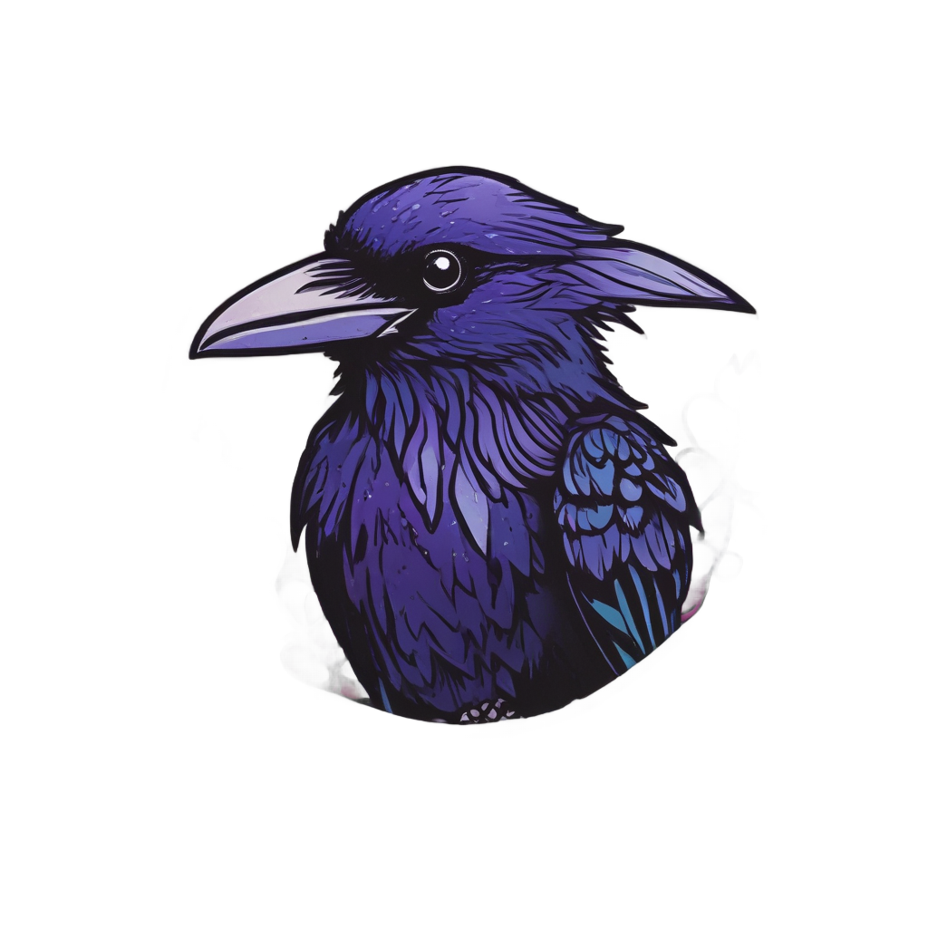 Raven with Belladonna Berries — witchy & occult stickers