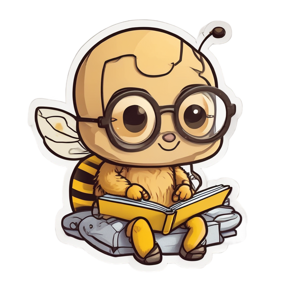 Reading Bee Glasses — insects stickers