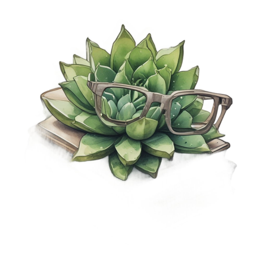 Reading Succulent Bookworm — succulents stickers
