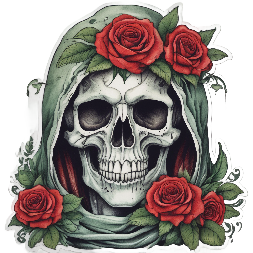 Reaper in Rose Garden — reaper skull stickers