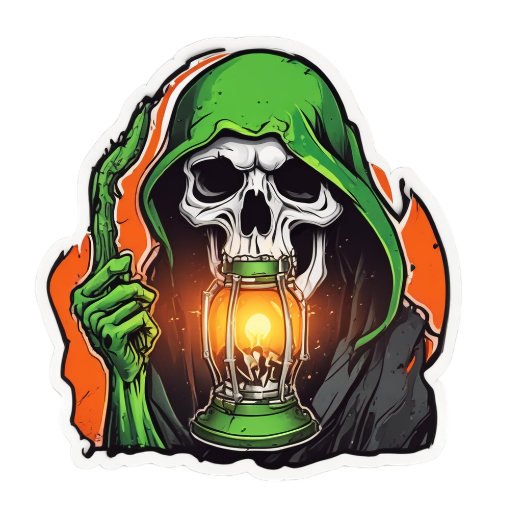 Reaper Lantern Torn — reaper skull stickers