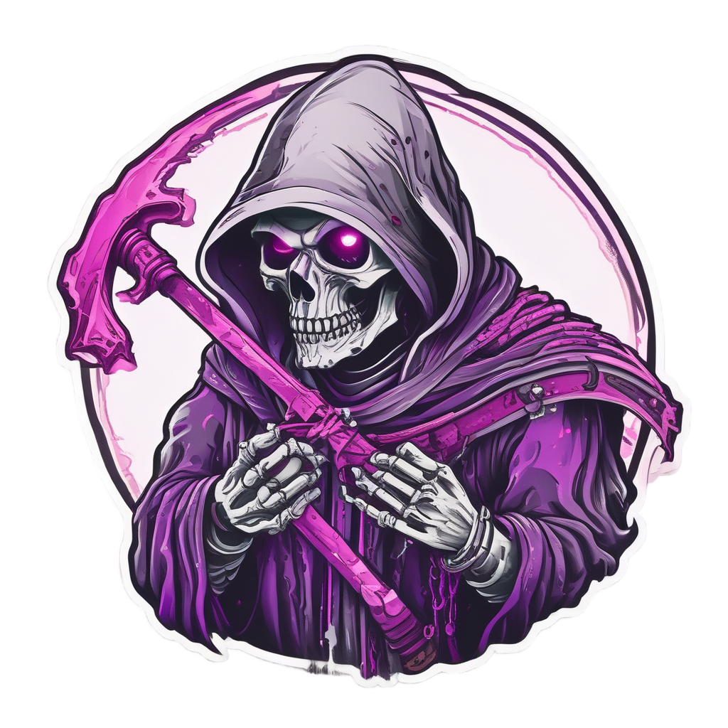 Reaper's Neon Soul Scythe — reaper skull stickers