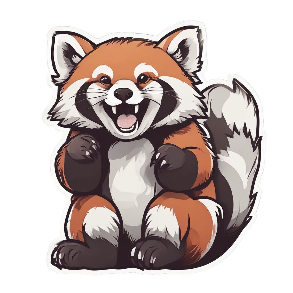Red Panda Yawning Big — wildlife stickers