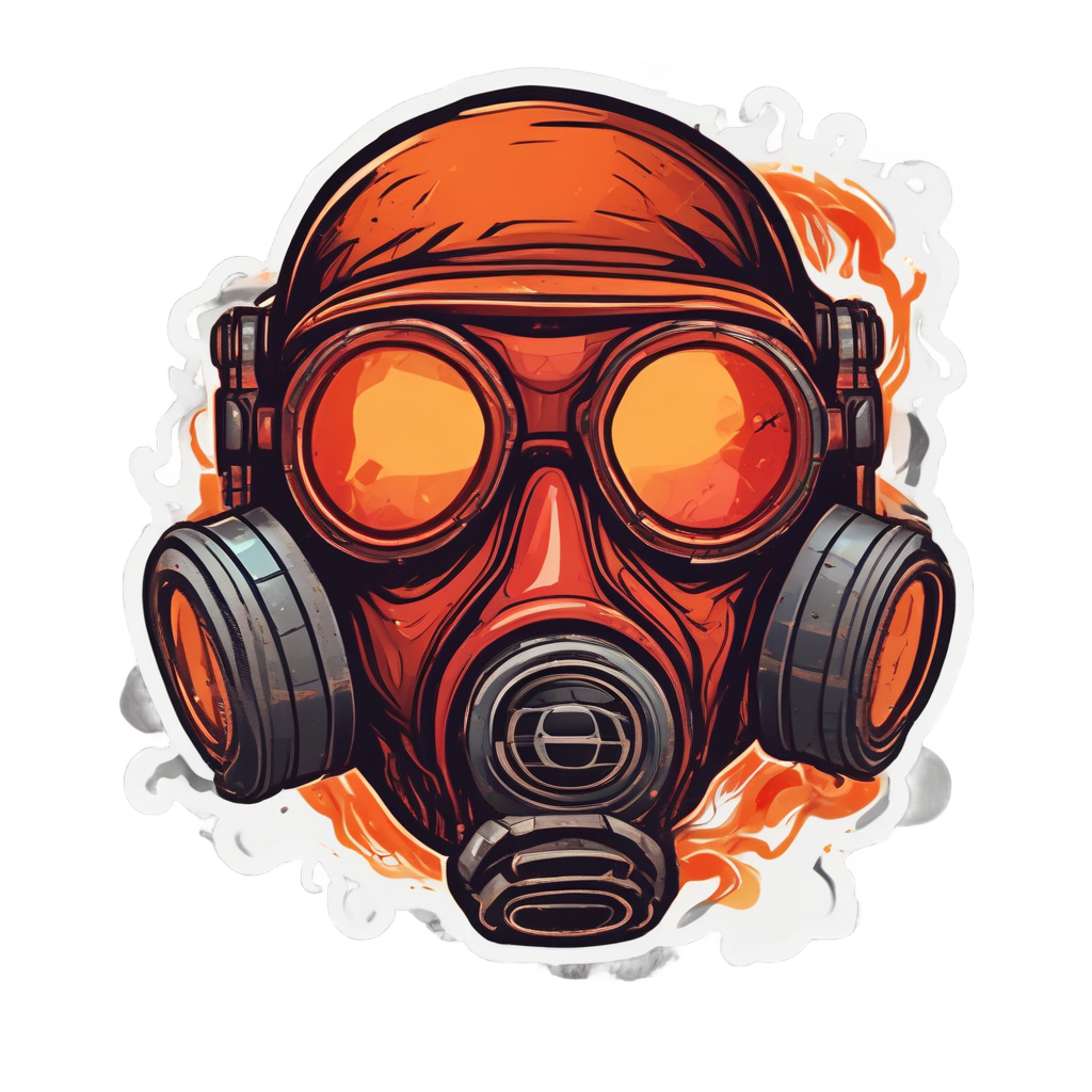 Red War Roar — gas mask stickers
