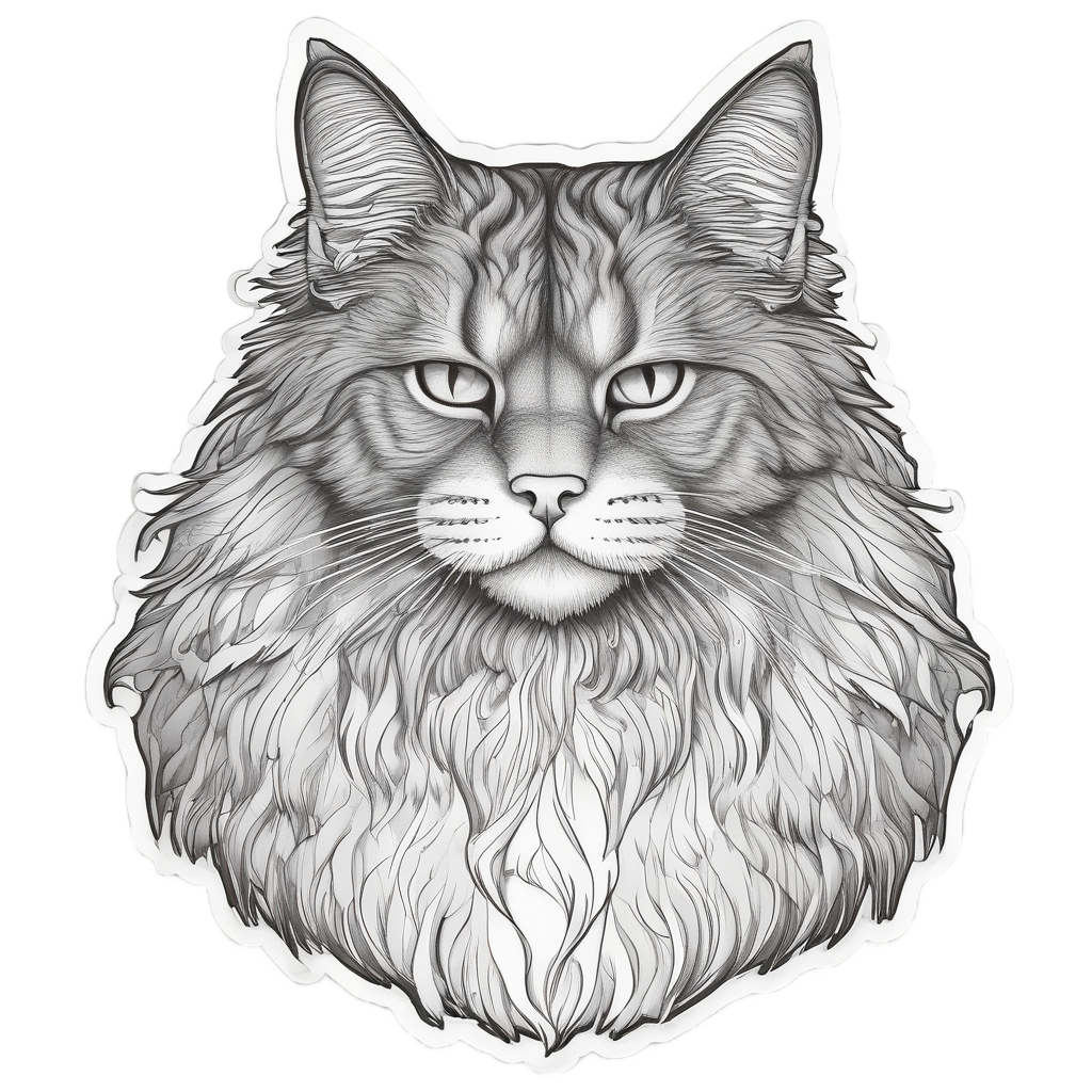 Regal Coon Sitting Tall — cats stickers
