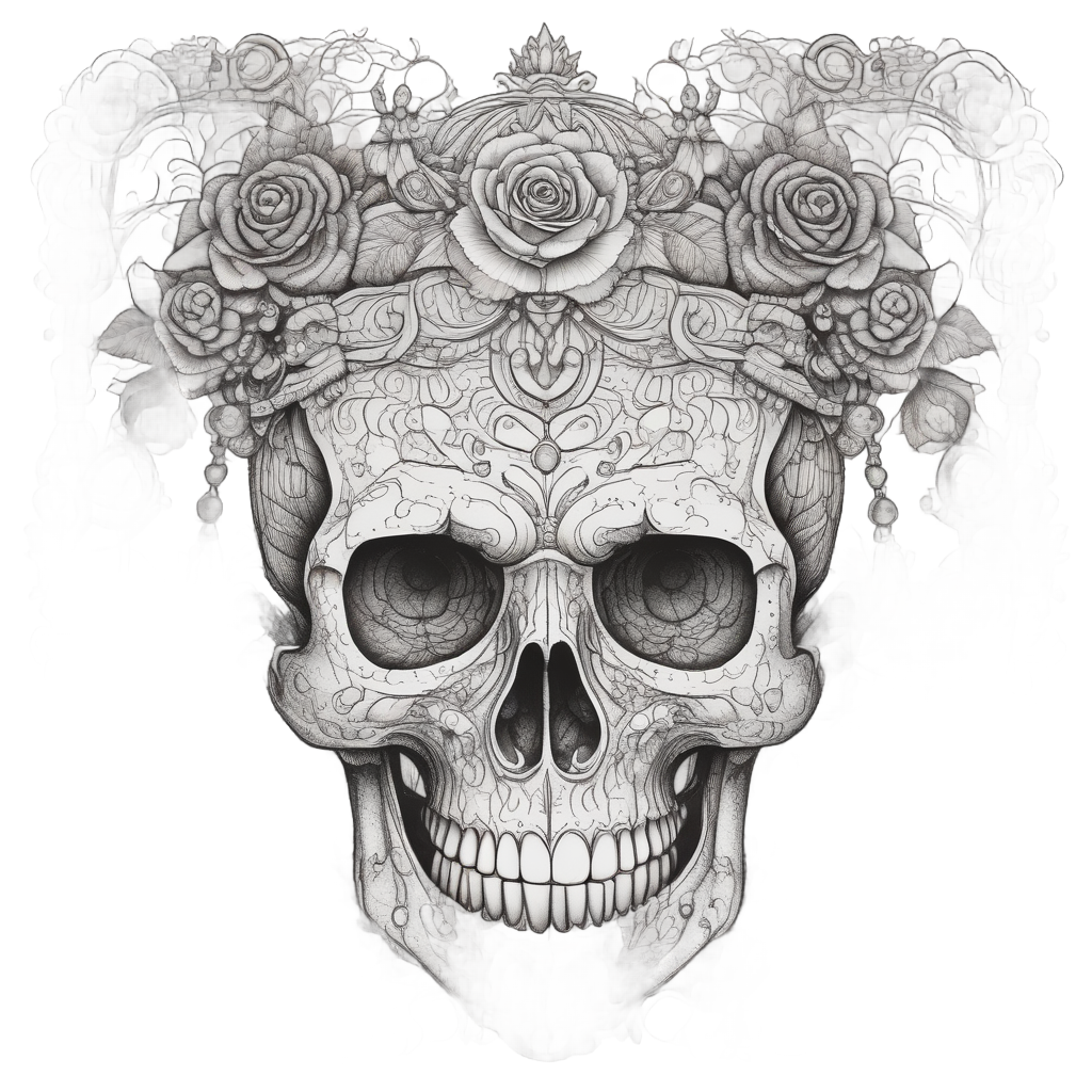 Regal Skull in Bloom — floral skull stickers
