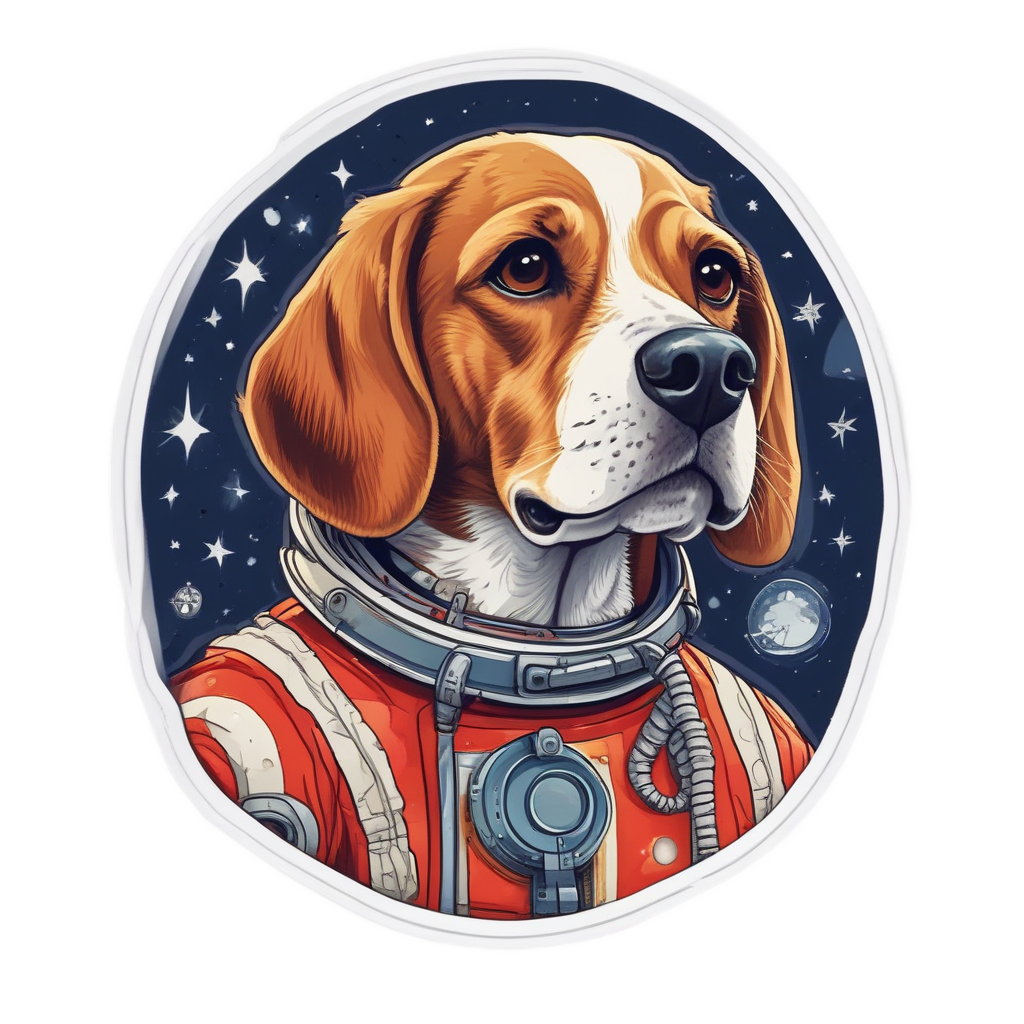Retro Beagle Astronaut — dogs stickers