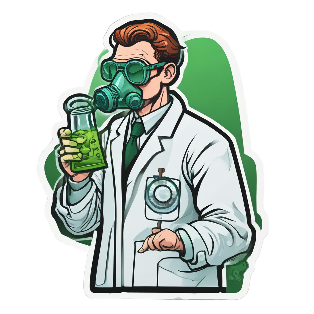 Retro Chemist Gas Mask — gas mask stickers