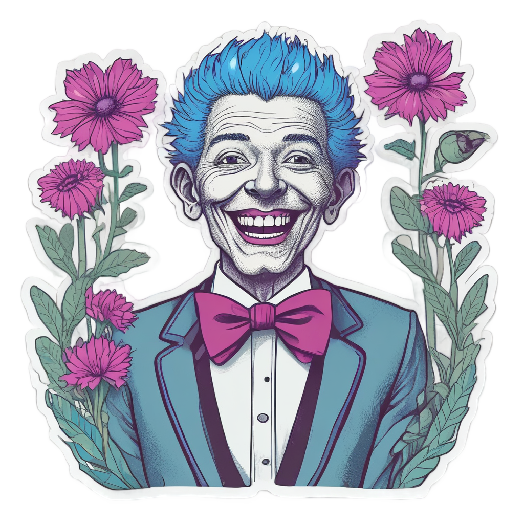 Retro Cornflower Crooner — wildflowers stickers