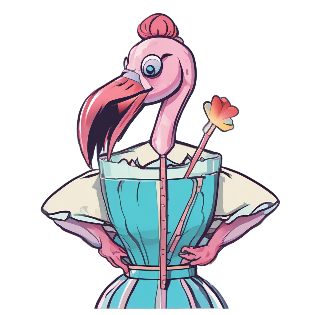 Retro Flamingo Diner — birds stickers