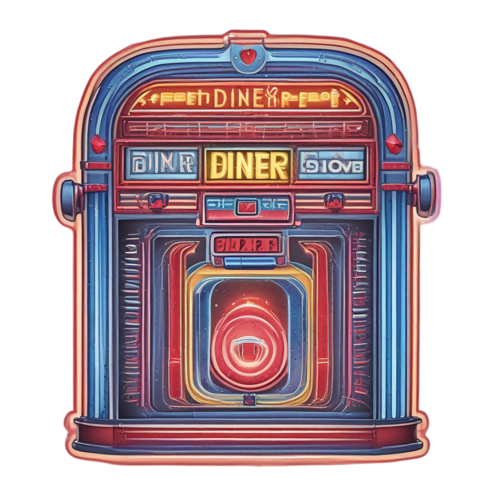 Retro Jukebox Badge — music stickers