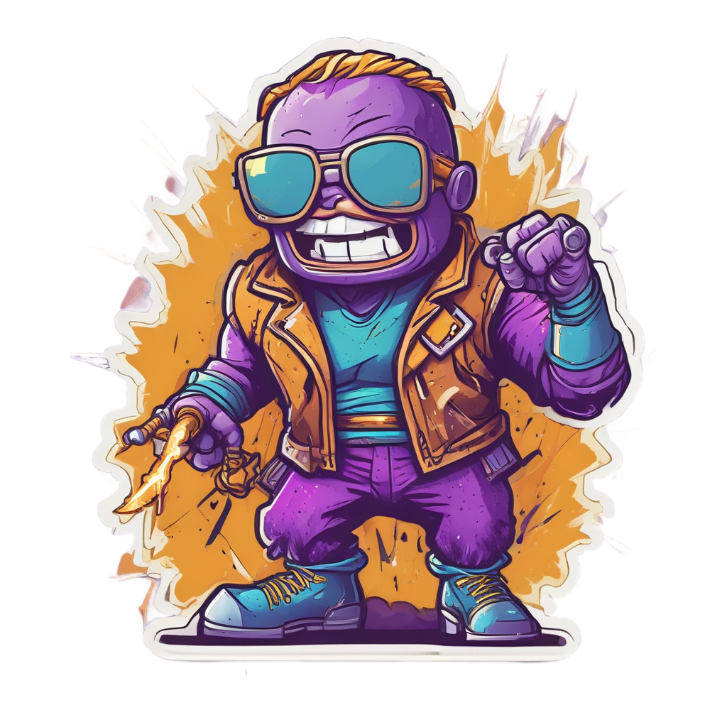 Retro Lightning Bolt Man — high voltage stickers