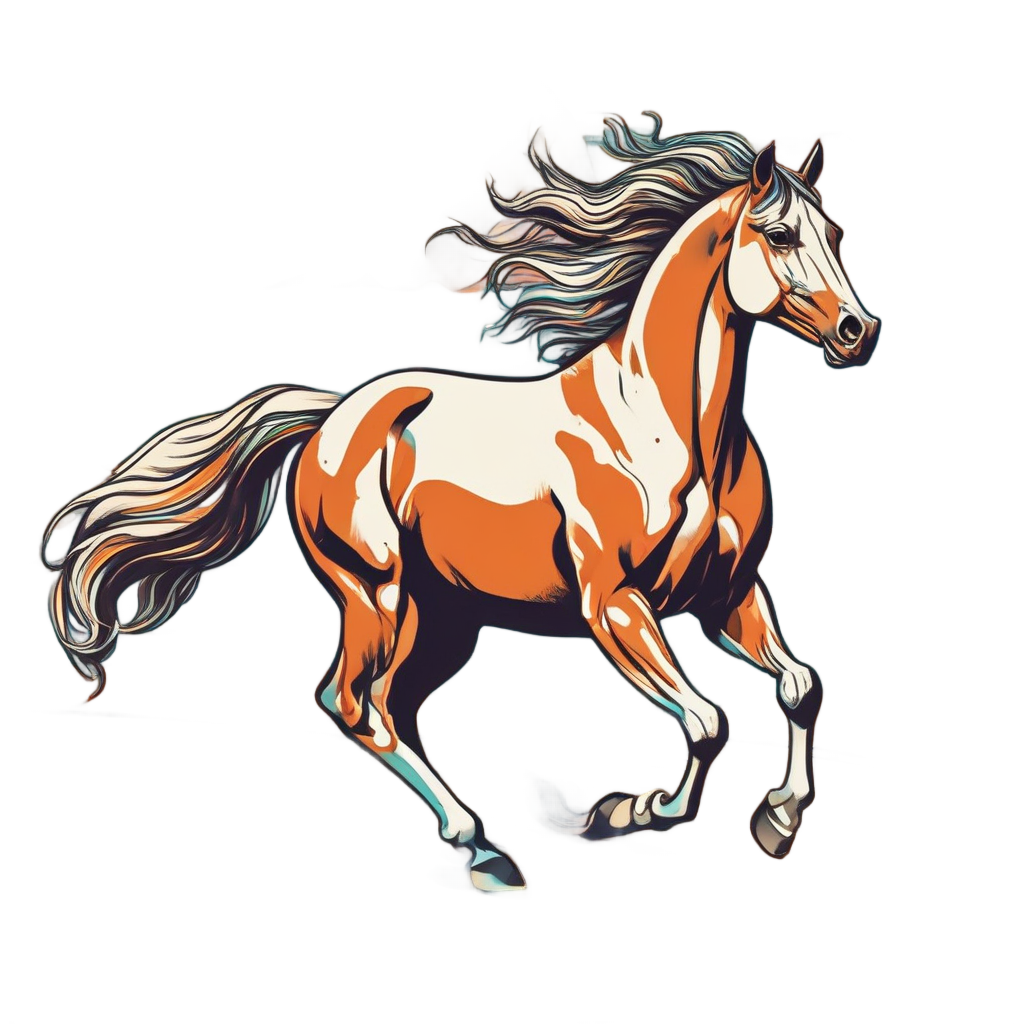 Retro Mustang Gallop — horses stickers