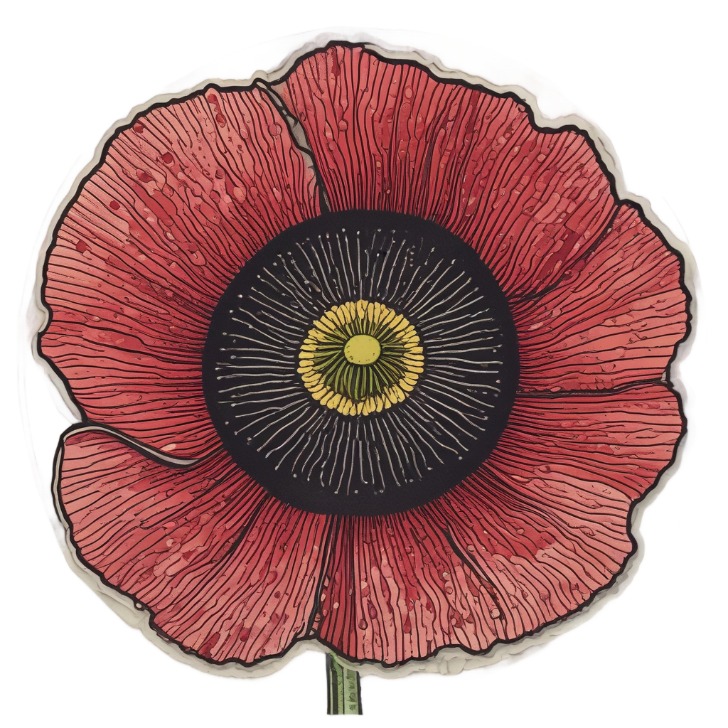 Retro Poppy Record — vinyl stickers