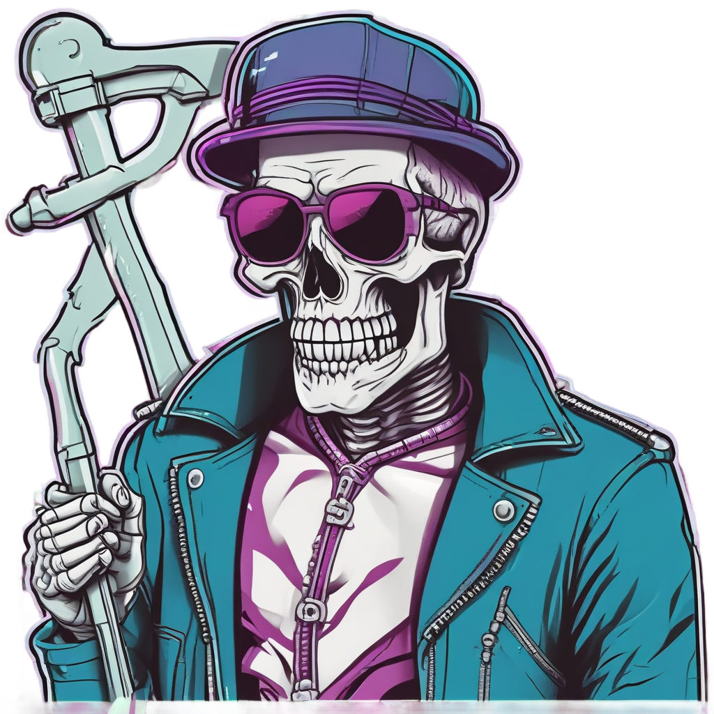 Retro Reaper Groove — reaper skull stickers