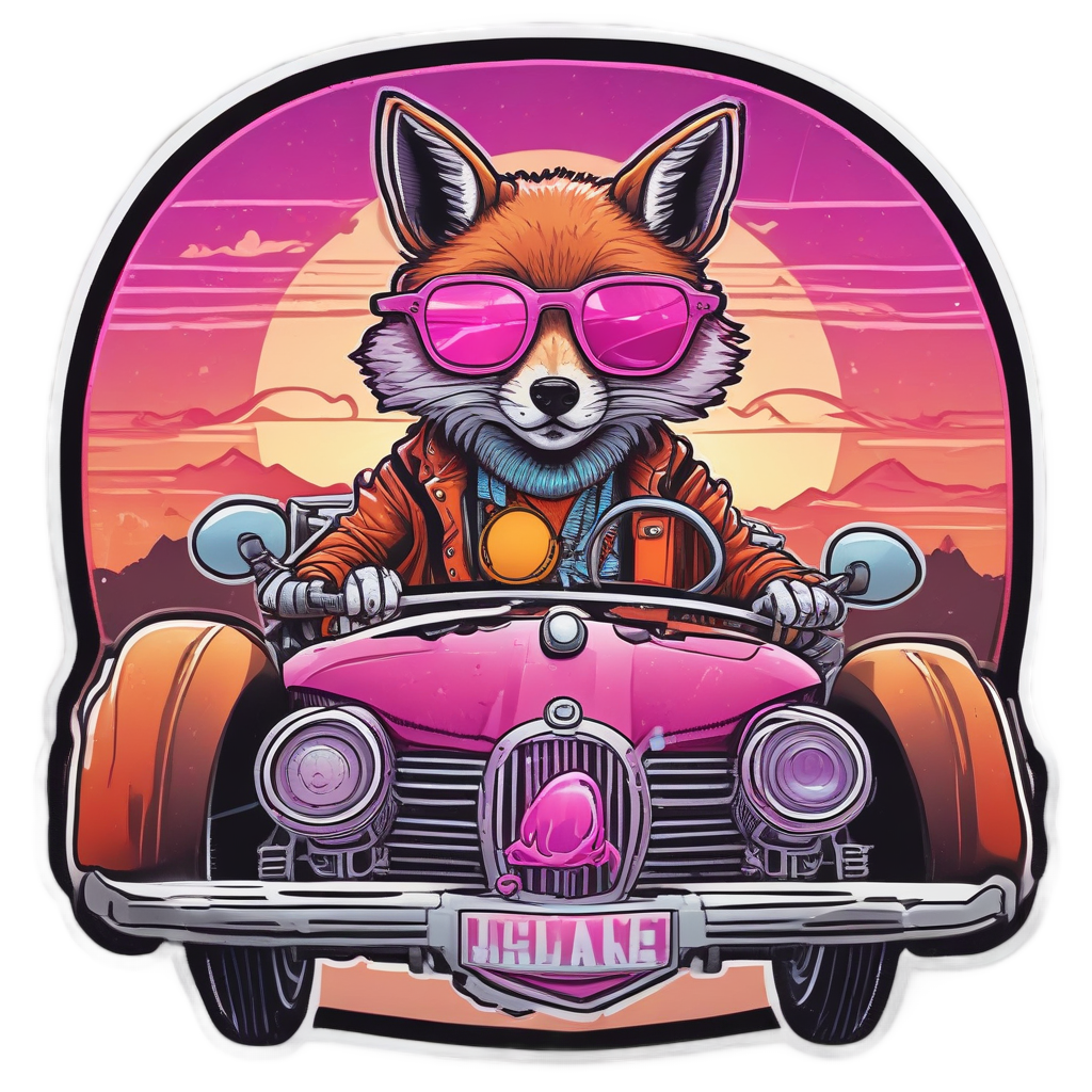Retro Roadster Driver — open road stickers
