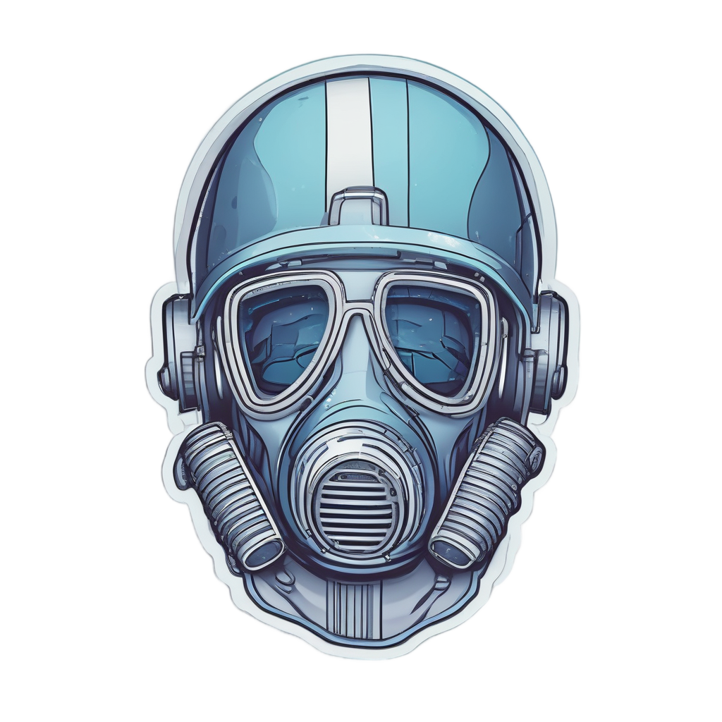 Retro Rocket Reflux — gas mask stickers
