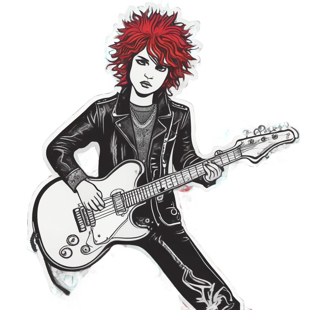 Retro Starfish Rockstar — music stickers