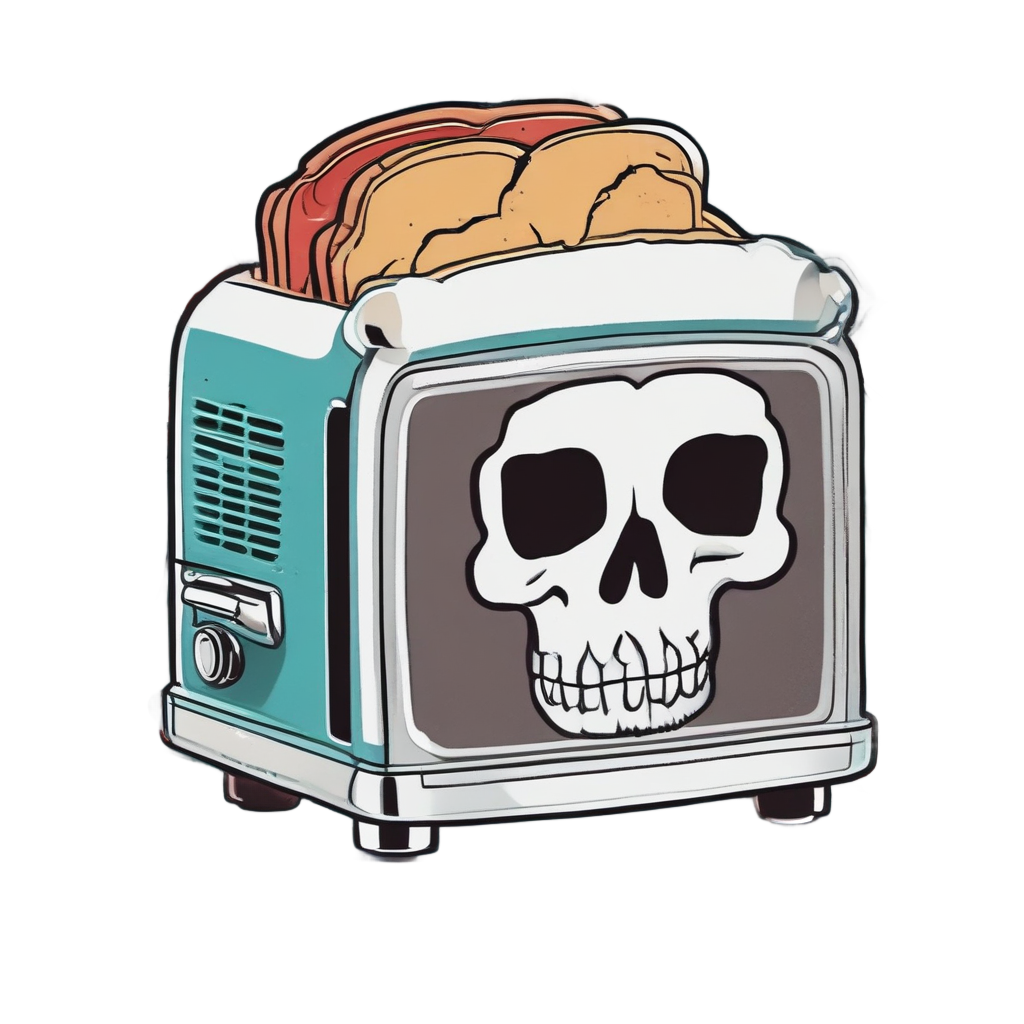 Retro Toaster Skull — minimal skull stickers