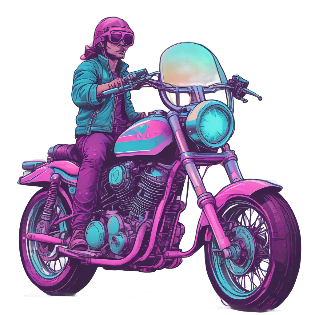 Retro Wave Chopper — motorcycles stickers