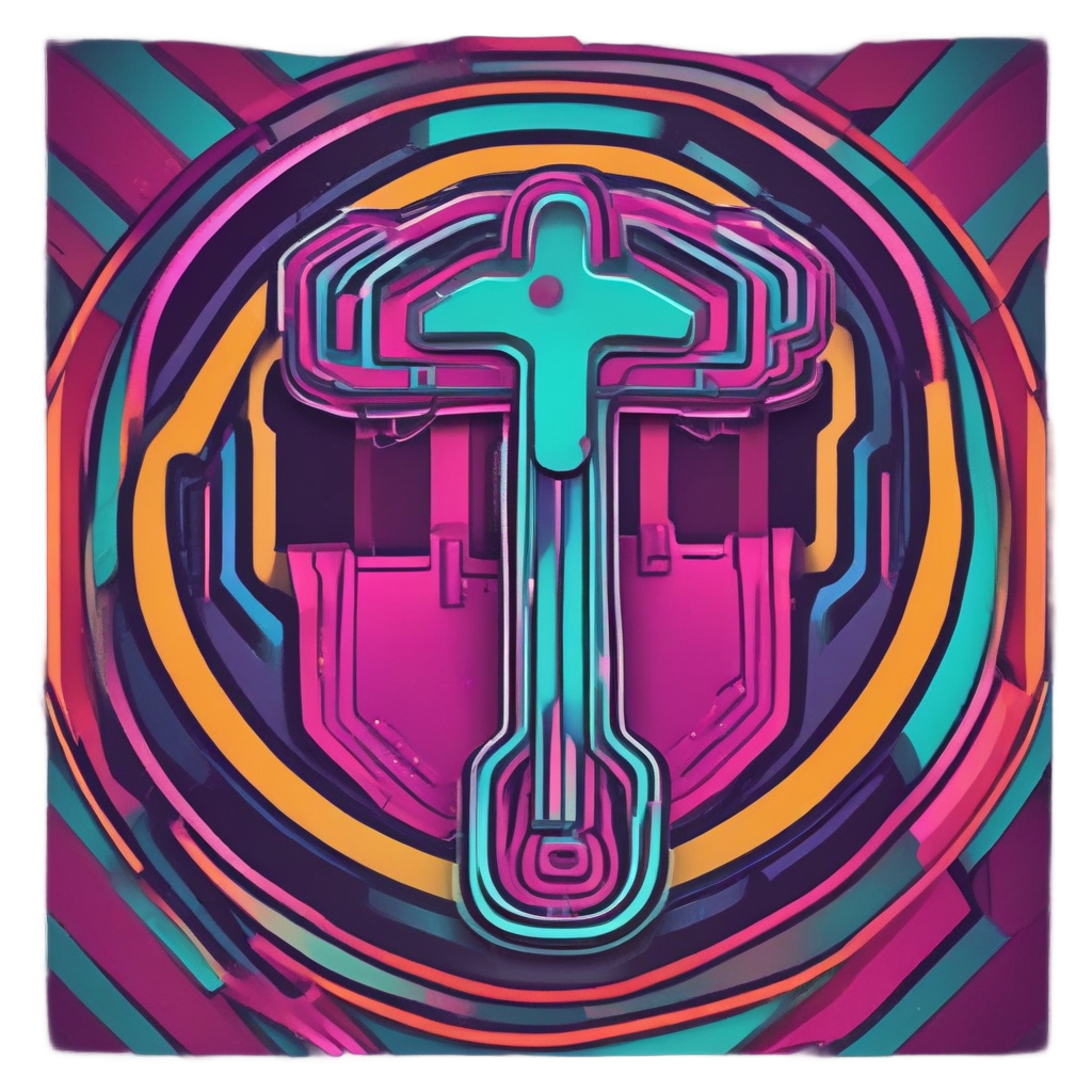 Retro Wrench Over Piston — garage stickers