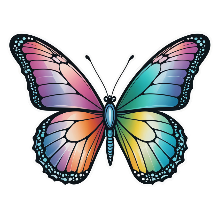Y2K Butterfly (lineart) — retro y2k stickers