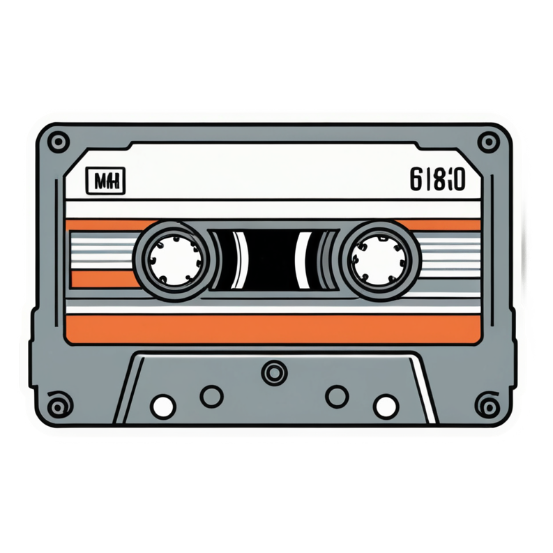 Mixtape (lineart) — retro y2k stickers