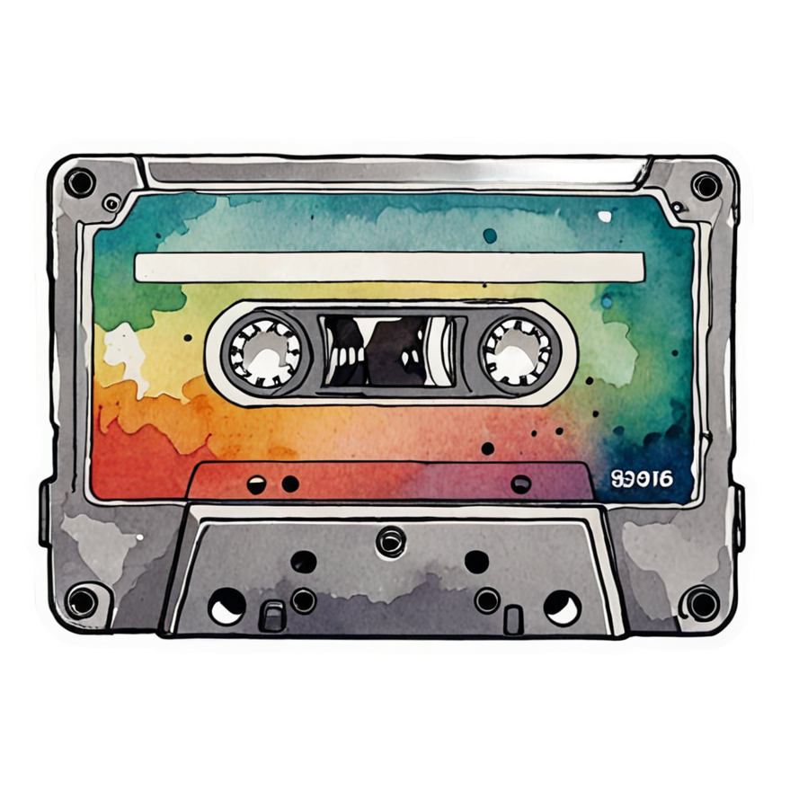 Mixtape (watercolor) — retro y2k stickers