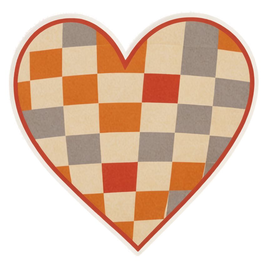 Checker Heart (retro) — retro y2k stickers