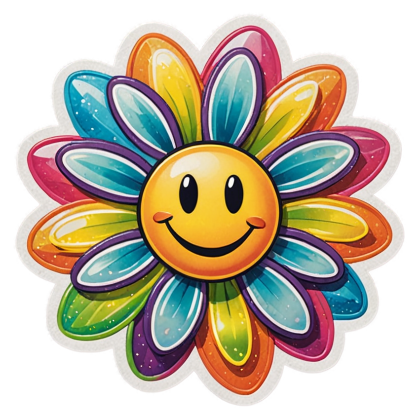 Groovy Daisy (holographic) — retro y2k stickers