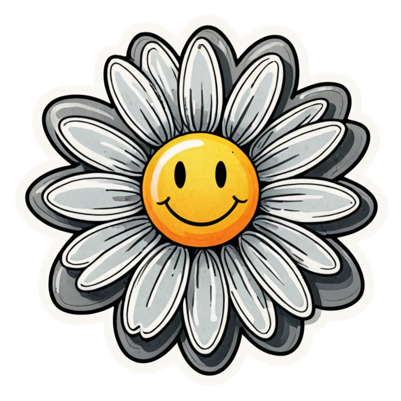 Groovy Daisy (watercolor) — retro y2k stickers