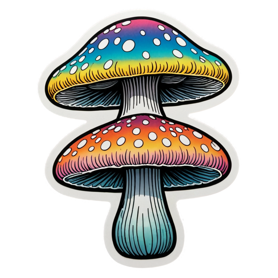 Groovy Shroom (holographic) — retro y2k stickers
