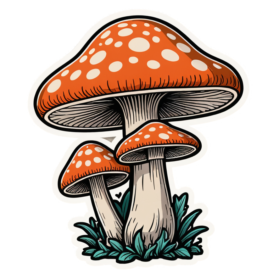 Groovy Shroom (retro) — retro y2k stickers