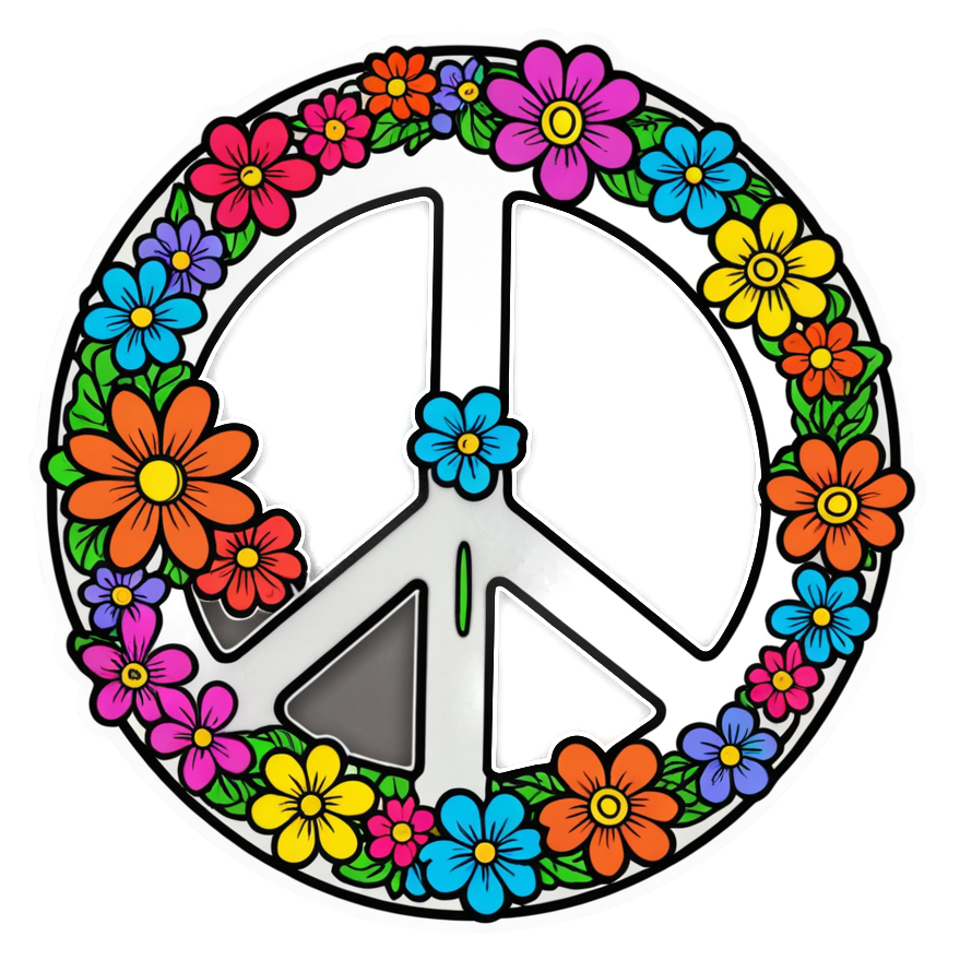 Groovy Peace (neon) — retro y2k stickers
