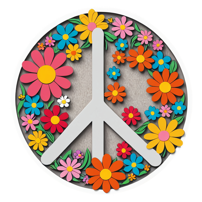 Groovy Peace (papercut) — retro y2k stickers