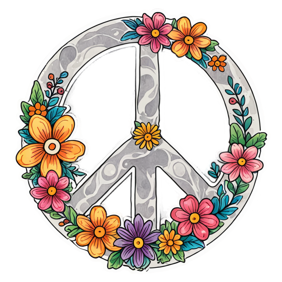 Groovy Peace (watercolor) — retro y2k stickers