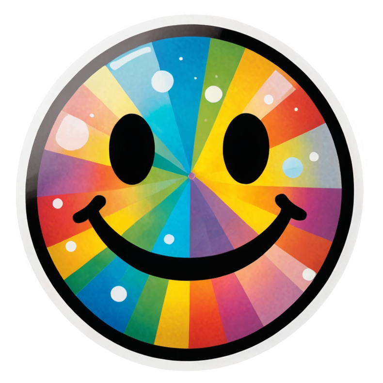 Retro Smiley (holographic) — retro y2k stickers