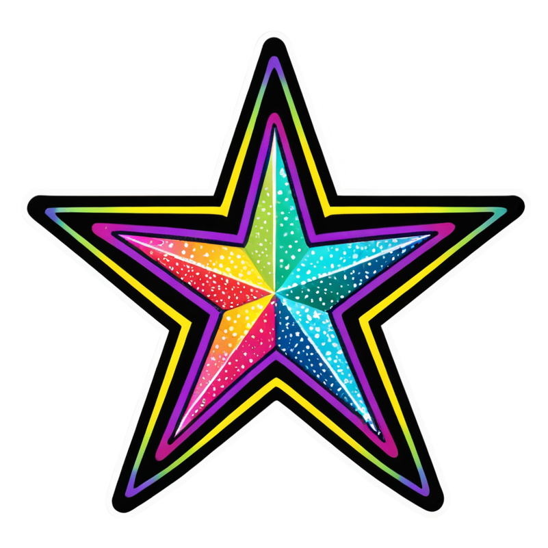 Sparkle Star (neon) — retro y2k stickers